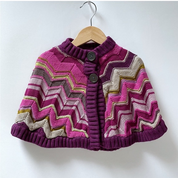 Missoni for Target Girls Chevron Knit Cape Sweater Purple Pink Size XL 4T–5T - Picture 1 of 6